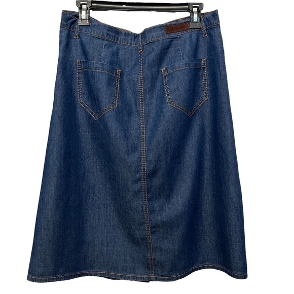 ABS ALLEN SCHWARTZ *NWT* 100% COTTON A-LINE DENIM BUTTON DOWN SKIRT SIZE 29 - Picture 4 of 16